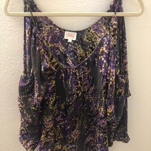 Parker purple cold shoulder top